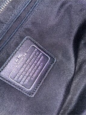 Coach Black Textured Leather Satchel with Silver Hardware